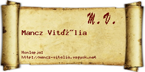 Mancz Vitália névjegykártya